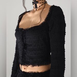 Mirror Palais. Ruffle Corset Cover. Black. Size Medium.